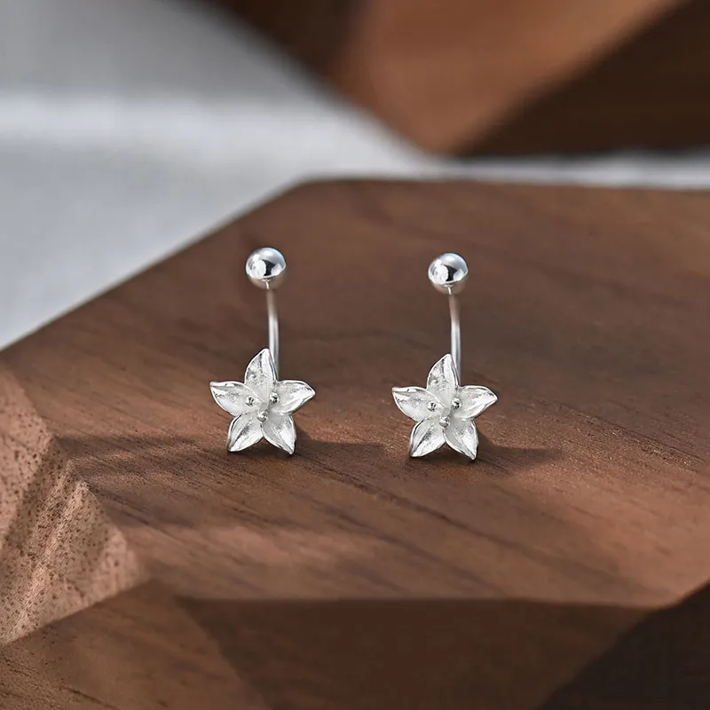 Heart Grass 999 Fine Silver Earrings Women's-1