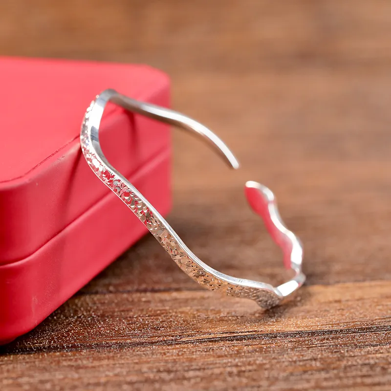 Heart Grass 999 Fine Silver Bangles Women's Silver-2