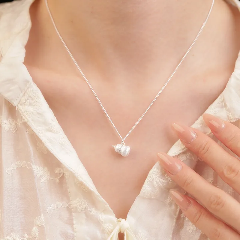 Heart Grass 999 Fine Silver Necklaces Women's-4