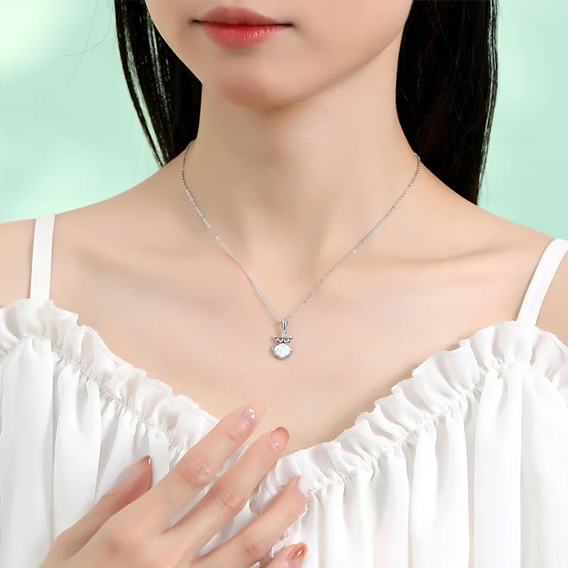 Heart Grass S925 Silver Necklaces Women's-3
