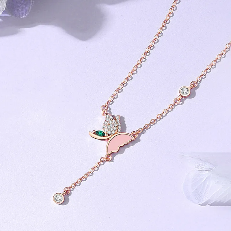 Heart Grass S925 Silver Necklaces Women's-4