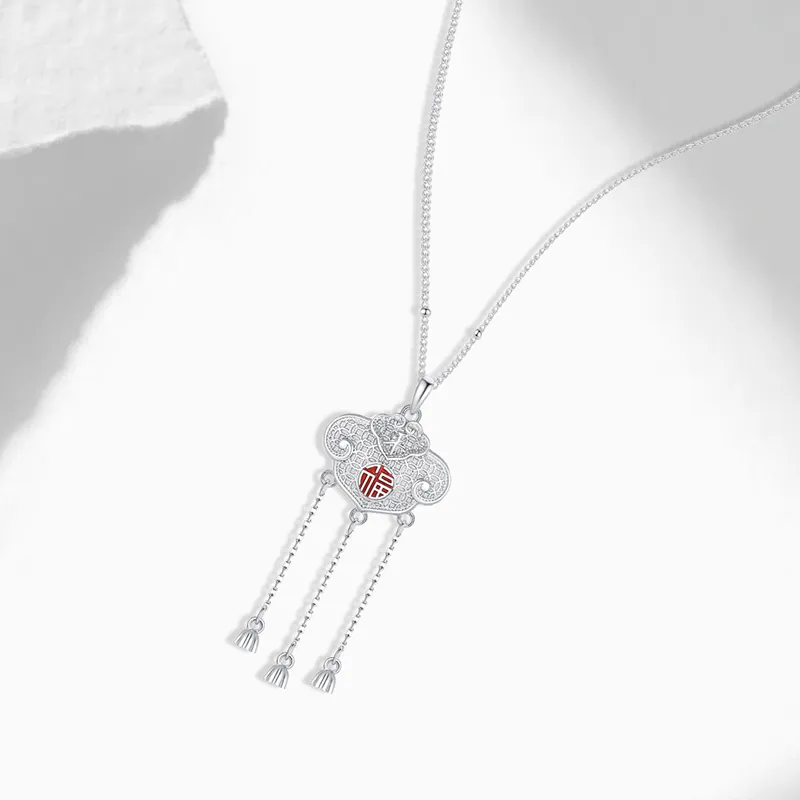 Heart Grass S925 Silver Necklaces Women's-2