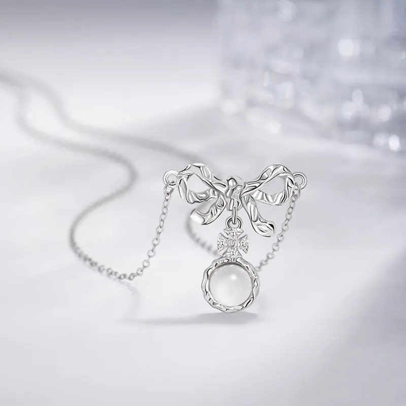 Heart Grass S925 Silver Necklaces Women's-5
