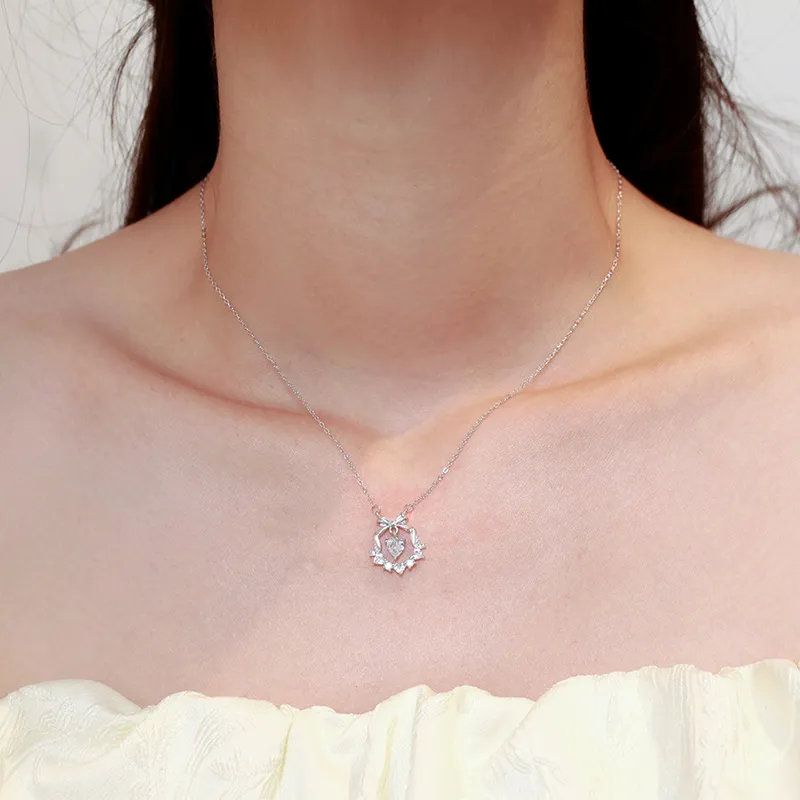 Heart Grass 999 Fine Silver Necklaces Women's-3