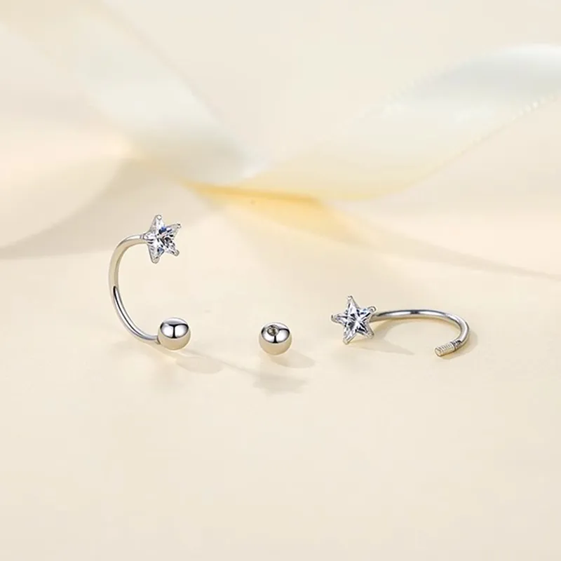 Heart Grass S925 Silver Stud Earrings Women's-2