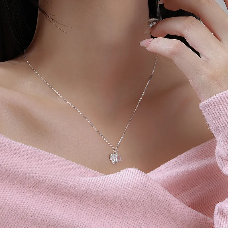 Heart Grass 999 Fine Silver Necklaces Women's-4