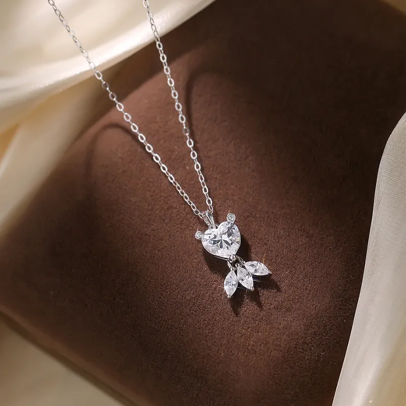 Heart Grass S925 Silver Necklaces Women's-2