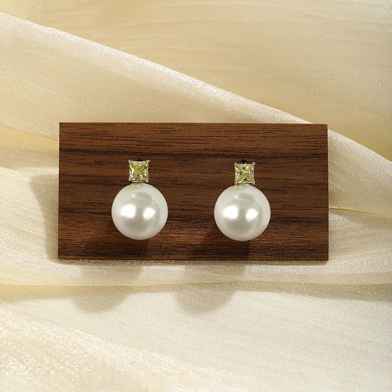 Heart Grass S925 Silver Stud Earrings Women's-4