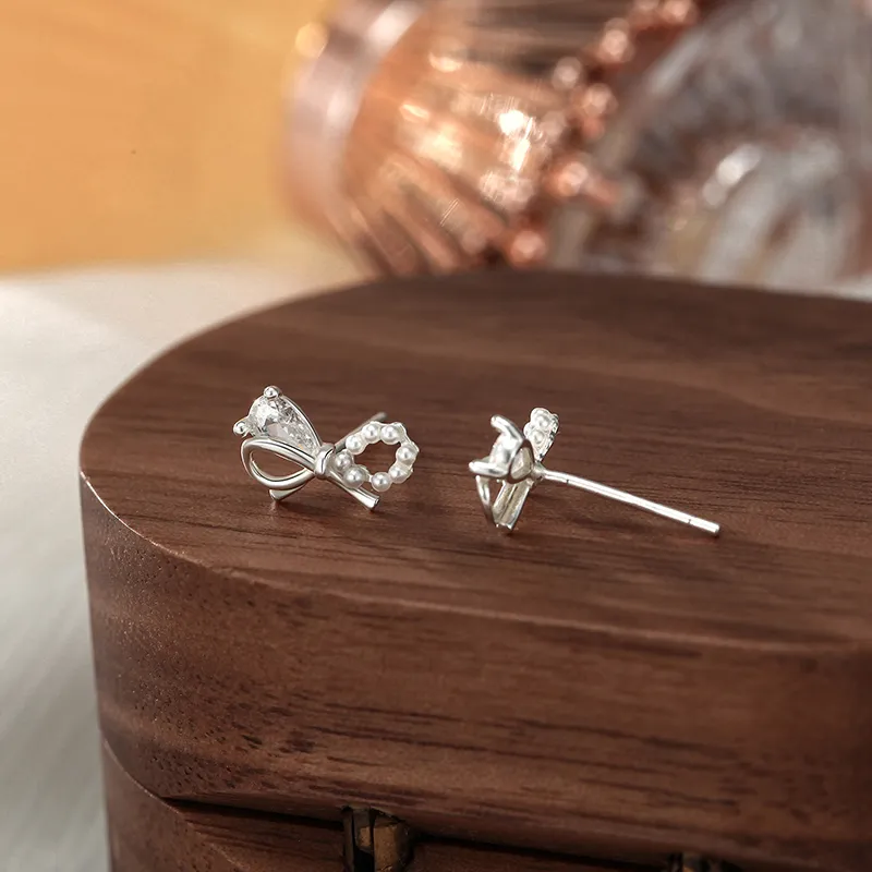 Heart Grass 999 Fine Silver Stud Earrings Women's-2