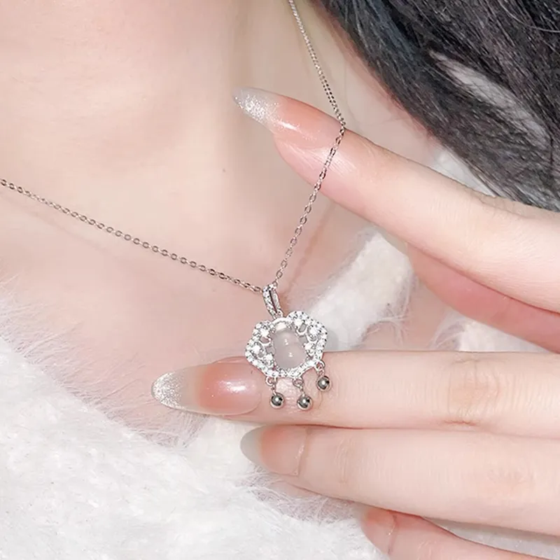 Heart Grass S925 Silver Necklaces Women's-4