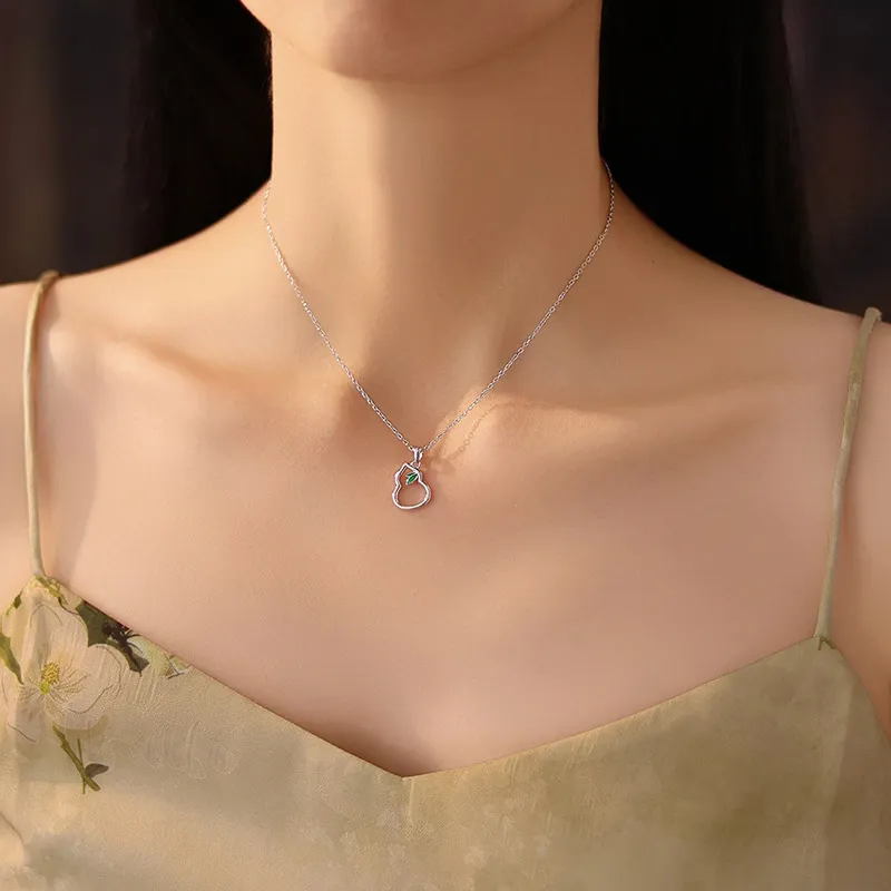 Heart Grass S925 Silver Necklaces Women's-3