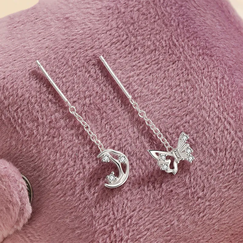 Heart Grass 999 Fine Silver Stud Earrings Women's-2