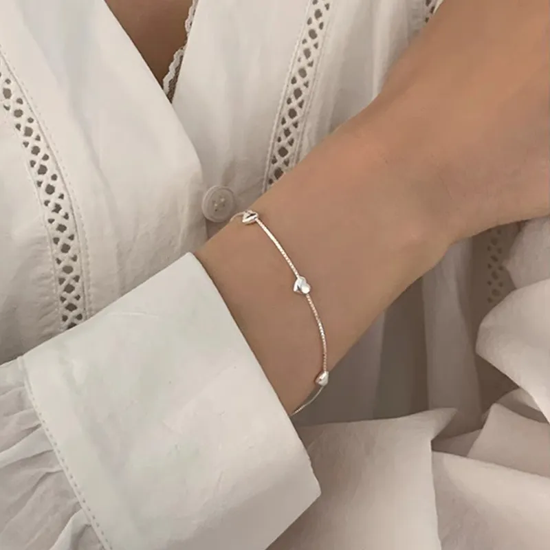 Heart Grass S925 Silver Bracelets Women's-3