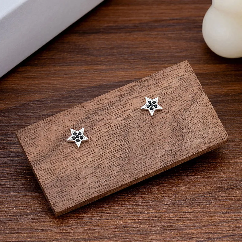 Heart Grass 999 Fine Silver Stud Earrings Women's-2