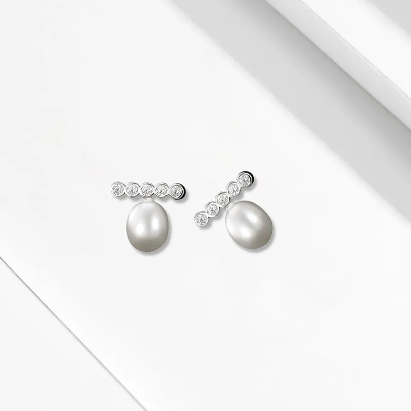 Heart Grass S925 Silver Stud Earrings Women's-2