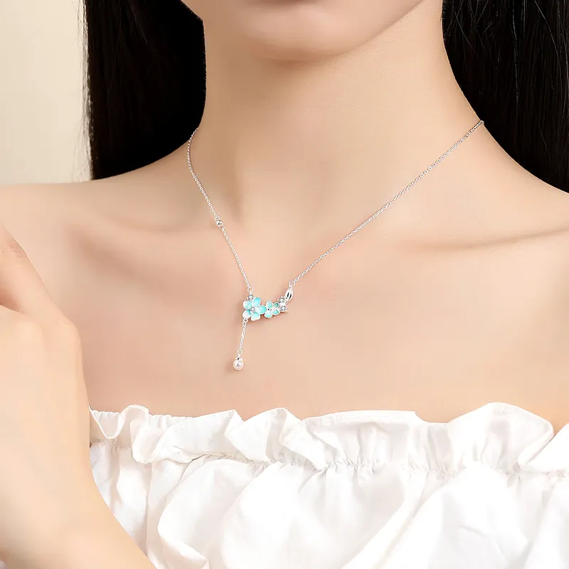 Heart Grass S925 Silver Necklaces Women's-7