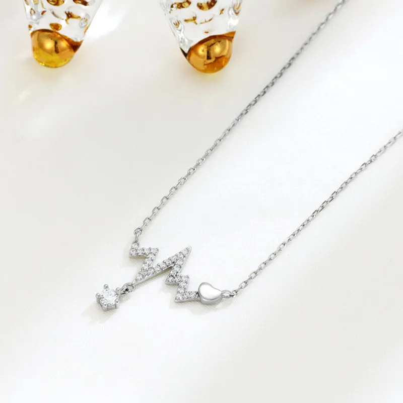 Heart Grass S925 Silver Necklaces Women's-4
