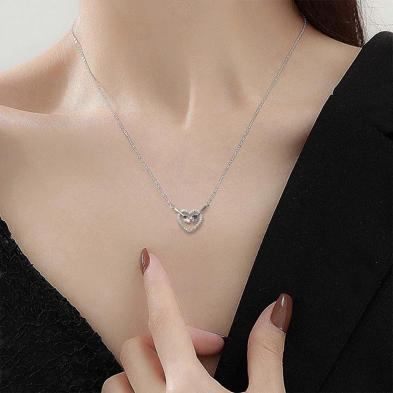 Heart Grass S925 Silver Necklaces Women's-3
