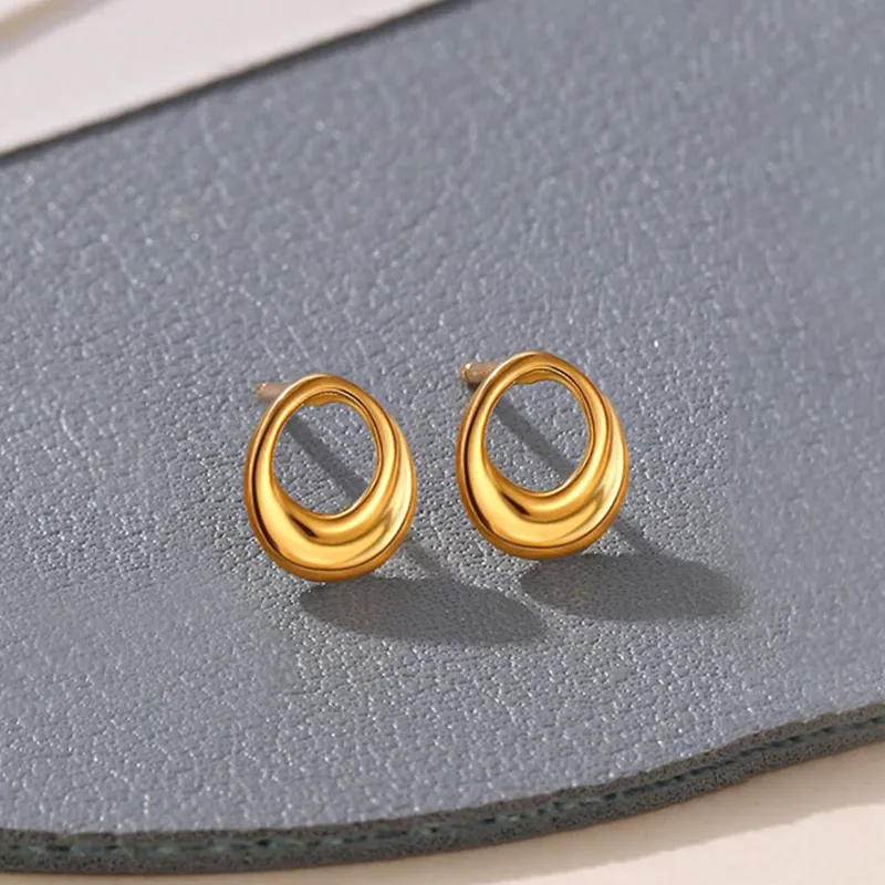 Heart Grass S925 Silver Stud Earrings Women's-2