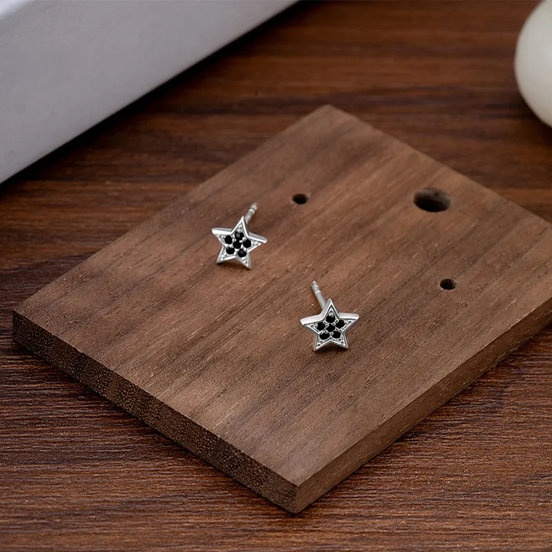Heart Grass 999 Fine Silver Stud Earrings Women's-1