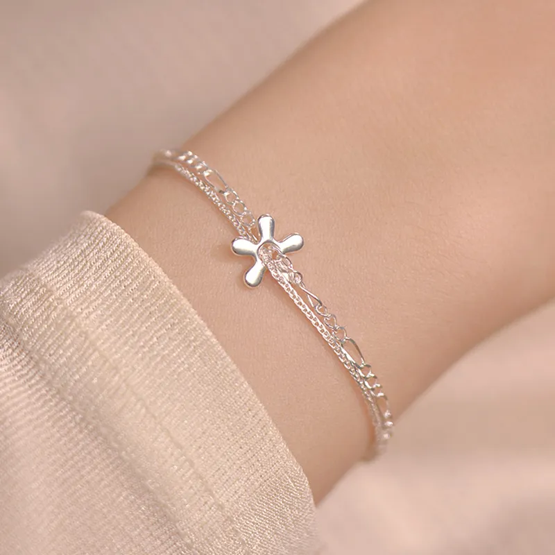 Heart Grass S925 Silver Bracelets Women's-3