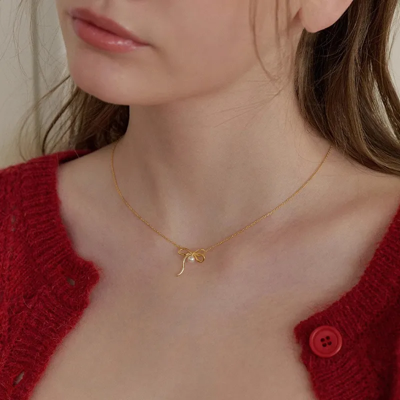 Heart Grass S925 Silver Necklaces Women's-3