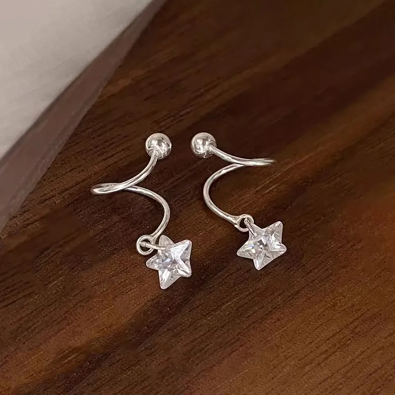 Heart Grass 999 Fine Silver Stud Earrings Women's-2