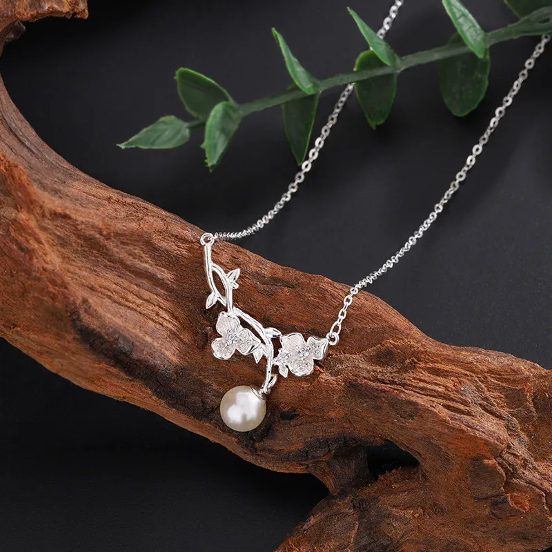 Heart Grass 999 Fine Silver Necklaces Women's-2