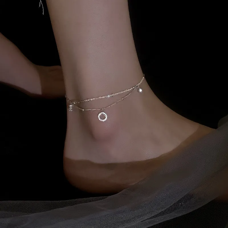 Heart Grass S925 Silver Anklets Women's-3