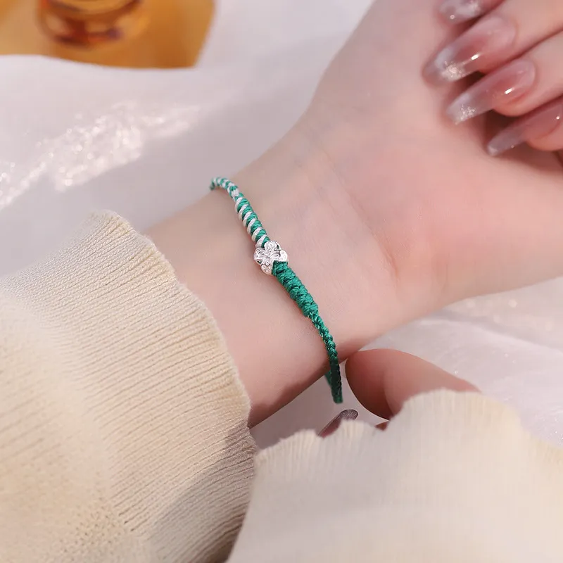 Heart Grass S925 Silver Bracelets Women's-4