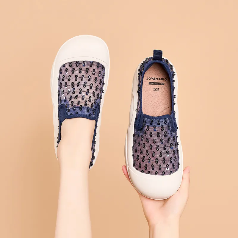 Joy&Mario Loafers Women's Champagne/Dark Blue-5
