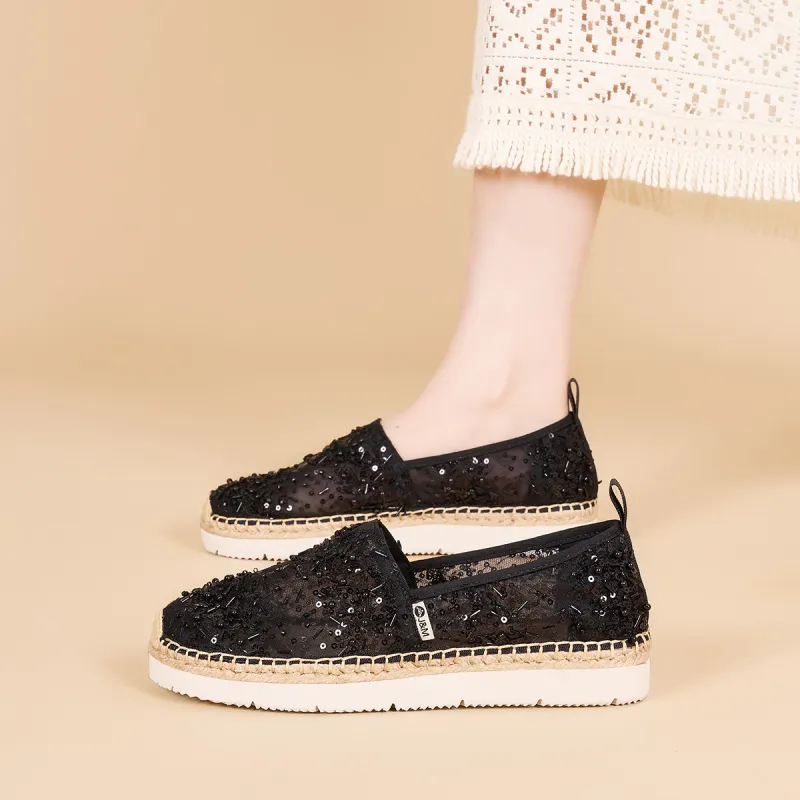 Joy&Mario Espadrilles Women's Black/Champagne/Gold-4