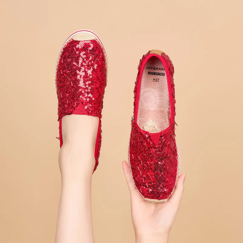 Joy&Mario Espadrilles Women's Gold/Champagne/Red-20