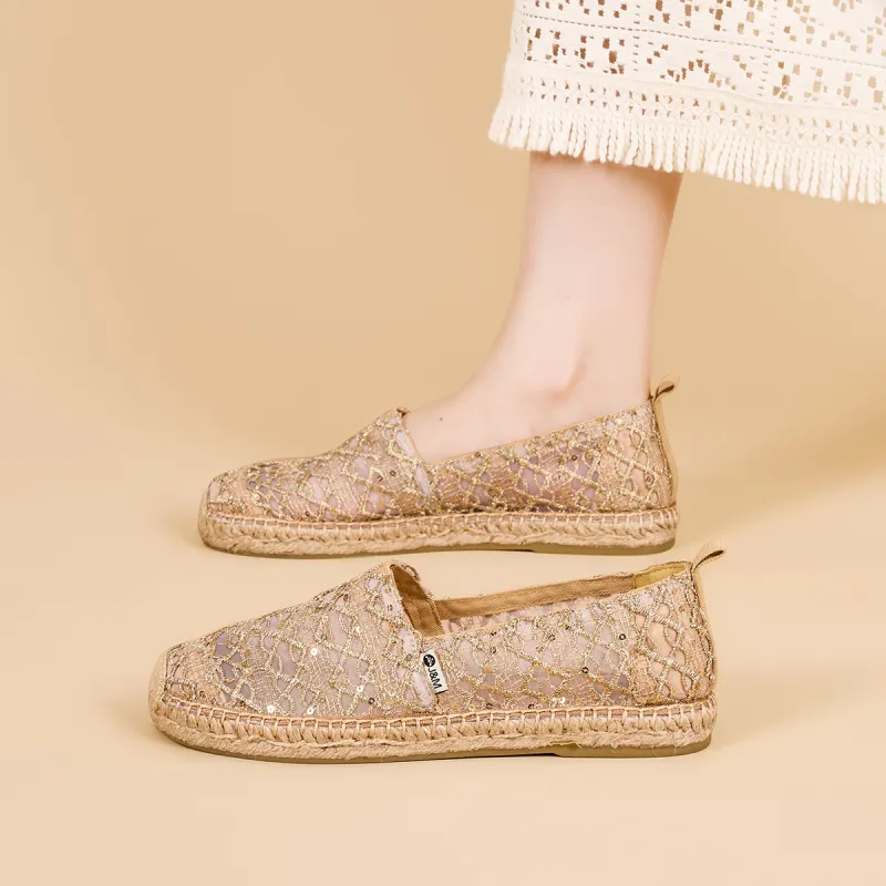 Joy&Mario Espadrilles Women's Gold/Ecru/Black-5