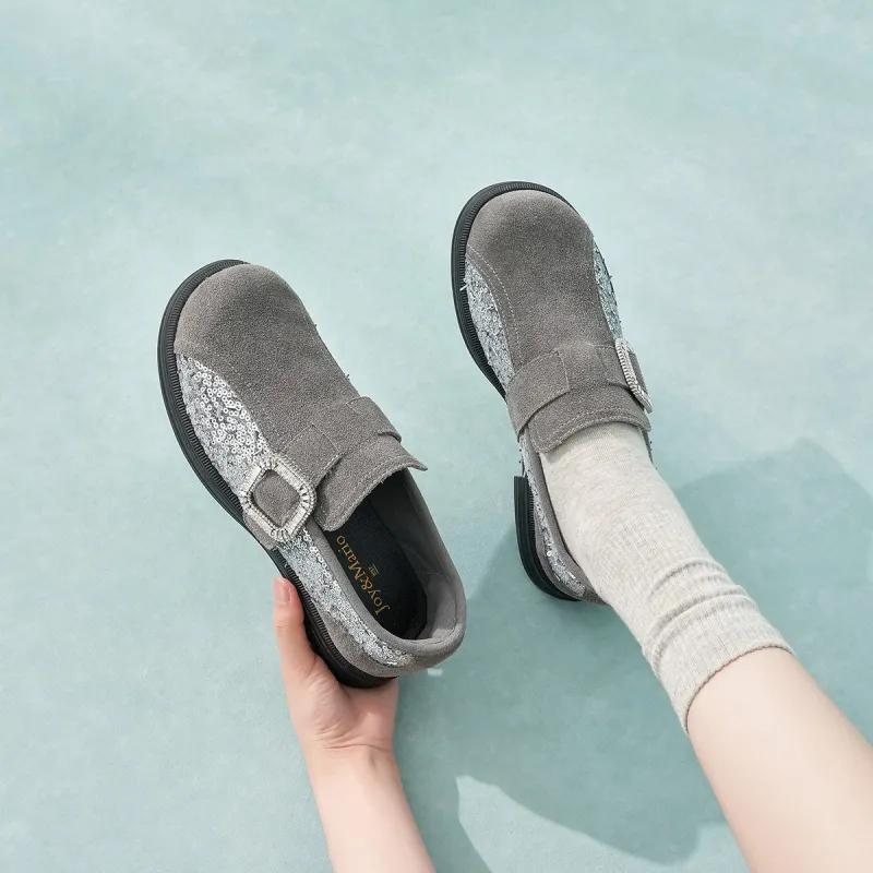 Joy&Mario Loafers Women's Black/Gray/Gold-19