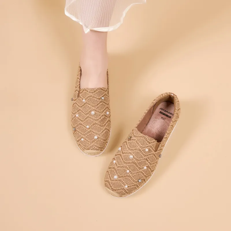 Joy&Mario Espadrilles Women's Beige/White/Red-6