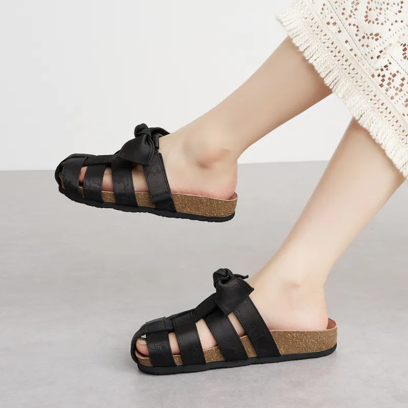 Joy&Mario Rubber Sole Abrasion Resistant Slip Resistant Closed Toe Slippers Women's-7