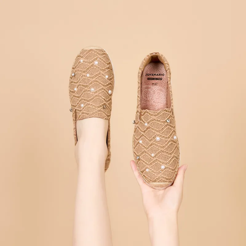 Joy&Mario Espadrilles Women's Beige/White/Red-7
