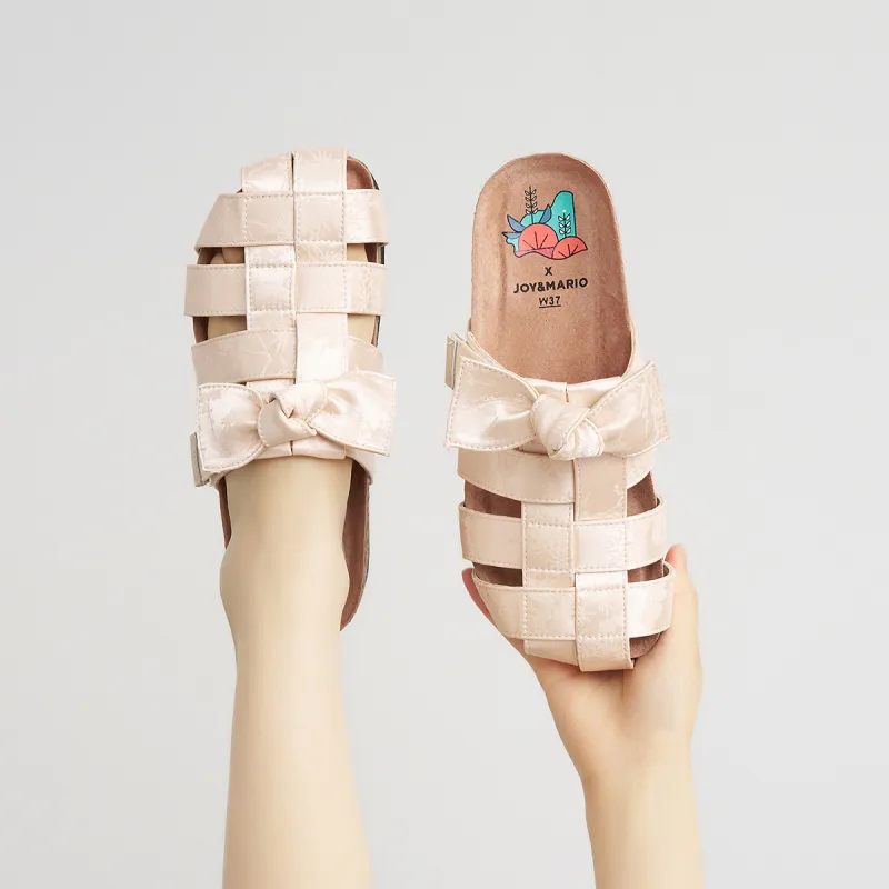 Joy&Mario Rubber Sole Abrasion Resistant Slip Resistant Closed Toe Slippers Women's-17