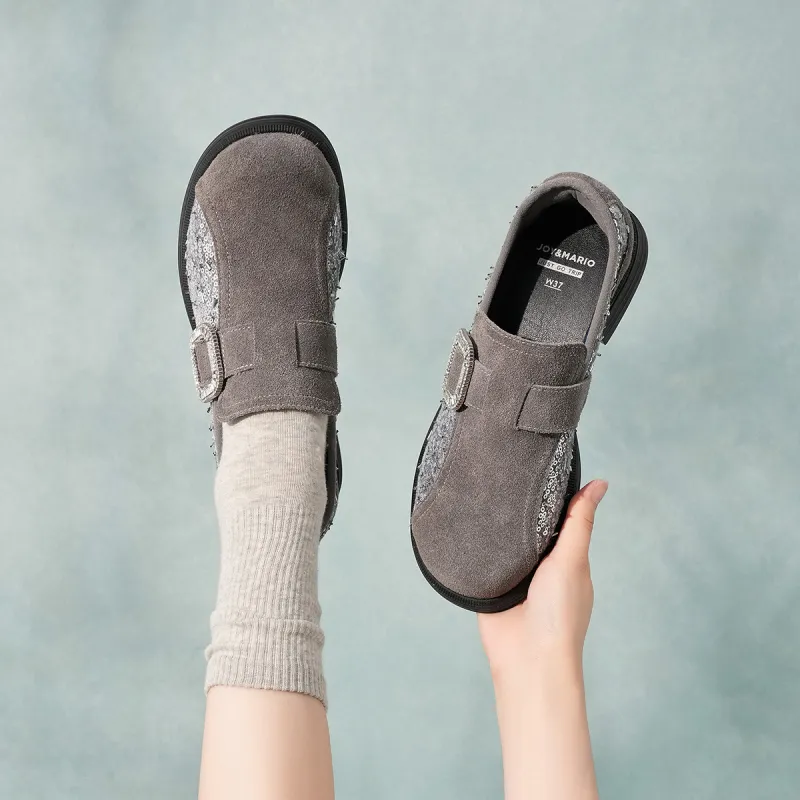 Joy&Mario Loafers Women's Black/Gray/Gold-17