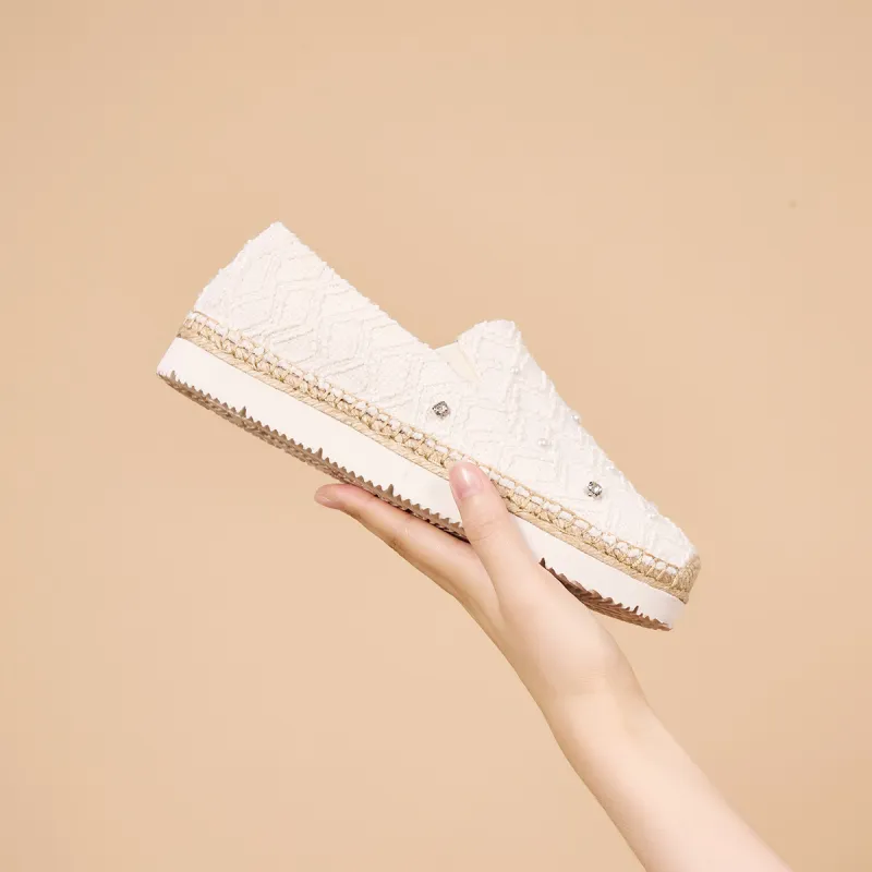Joy&Mario Espadrilles Women's Beige/White/Red-13