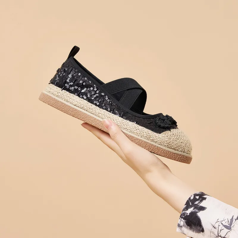 Joy&Mario Espadrilles Women's Black/Gold/Champagne-6