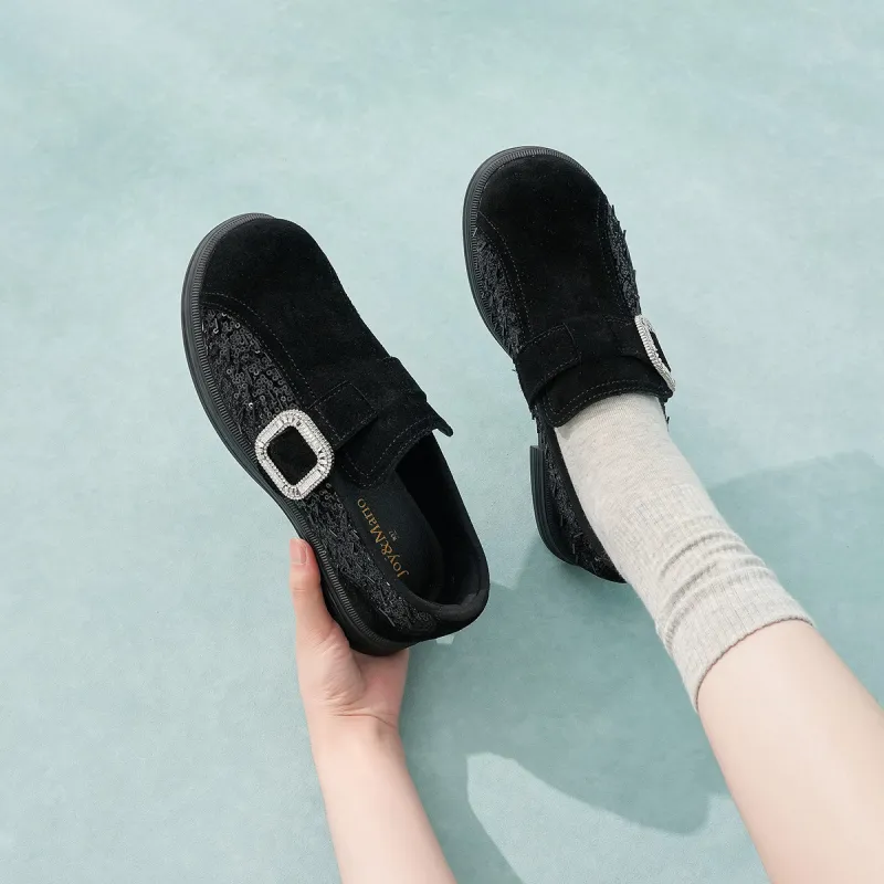 Joy&Mario Loafers Women's Black/Gray/Gold-8