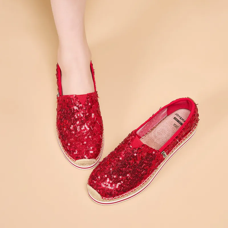 Joy&Mario Espadrilles Women's Gold/Champagne/Red-19