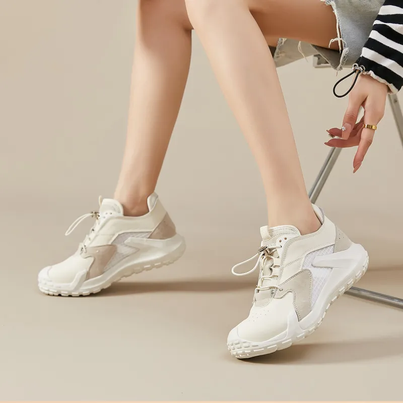Joy&Mario Breathable Height Increasing Low-Top Casual Shoes Women's-4