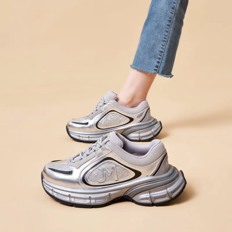 Joy&Mario Height Increasing Low-Top Chunky Sneakers Women's-4