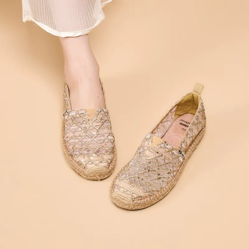 Joy&Mario Espadrilles Women's Gold/Ecru/Black-4