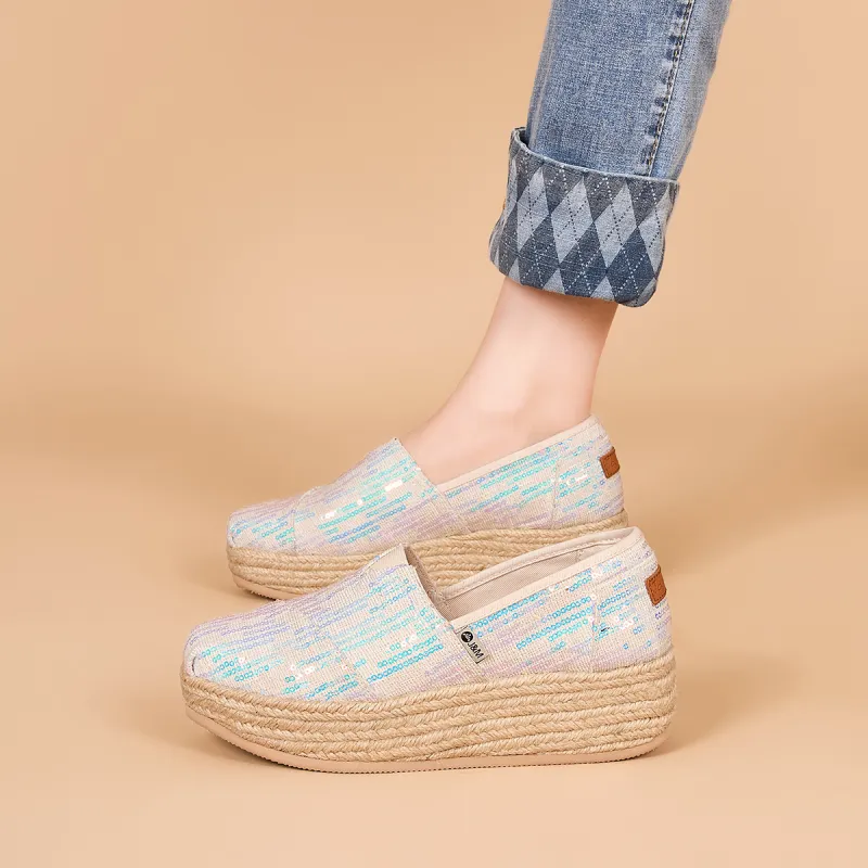 Joy&Mario Espadrilles Women's Black/White/Black Gold-12