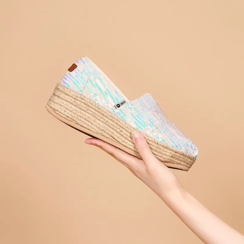 Joy&Mario Espadrilles Women's Black/White/Black Gold-14