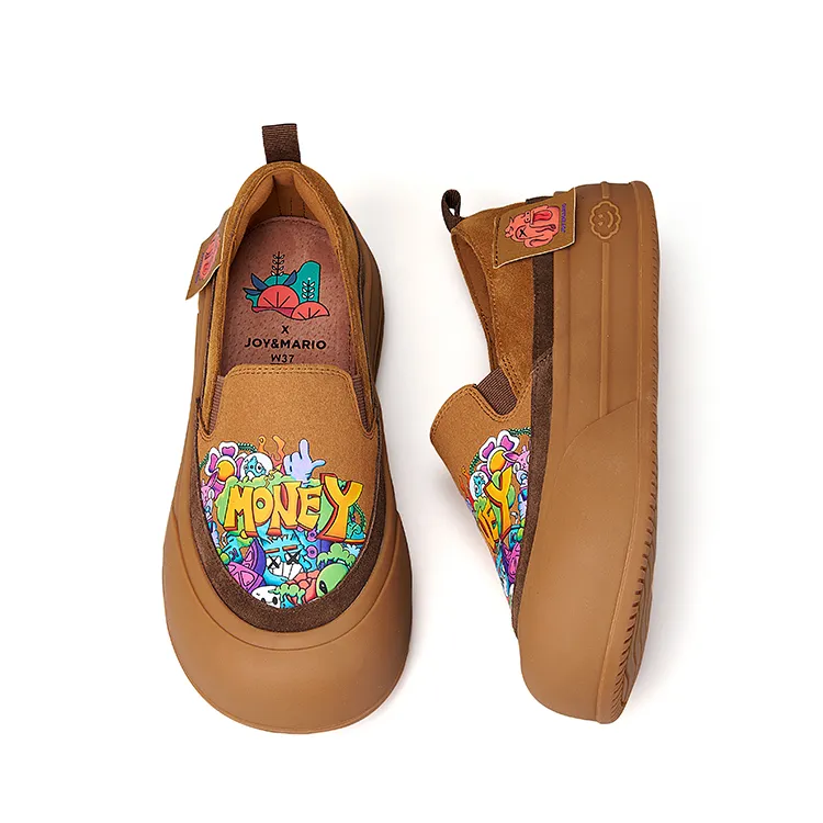 Joy&Mario Loafers Women's Camel/Light Gray/Yellow-4